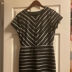 Banana Republic Black Striped Dress